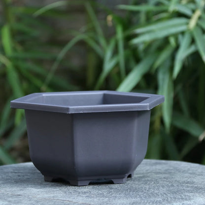 Rectangular Square Flowerpots Imitation Purple Clay Succulent Plants Pots Oval Pots Outdoor Garden Landscape Bonsai Pot Trays
