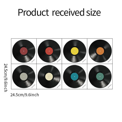 8PCS Vinyl Record Wall Stickers Decal Mural Living Room Bedroom Random Style Bar Coffee Shop Interior Wall CD Home Decoration