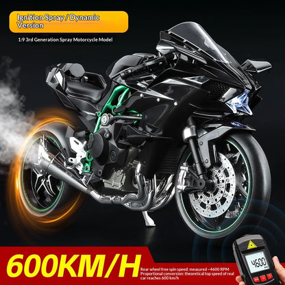 Kawasaki Ninja H2R 1:9 Scale Dynamic Model - Smoke Effect Alloy Motorcycle in Gift Box, Collector‘s Edition Cars