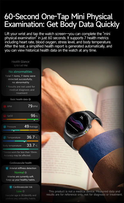 2026Nowość Zdrowie Sport EKG AI Diagnostyka Inteligentne Zegarki Męskie Tętno Ciśnienie Krwi IP68 Wodoodporne Smartwatche Dla Mężczyzn Kobiet