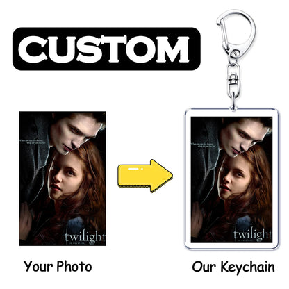 Custom Keychain Key Chain Photo Customized Movie Idol Pet Family Image Picture Personalized Keyrings Friends Birthday Fans Gifts