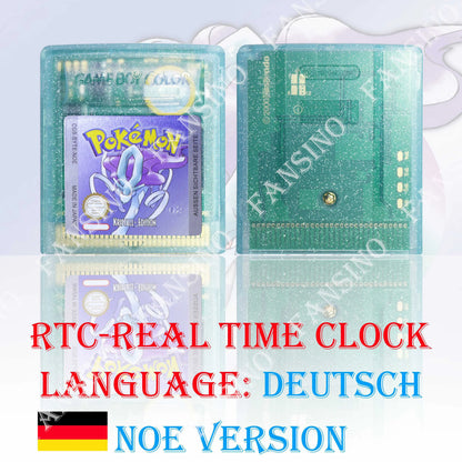 GB/GBC Real Time Clock Pokemon Crystal/Gold/Silver Version Video Game Cartridge with Battery USA/NOE/FRA/ESP/ITA Version