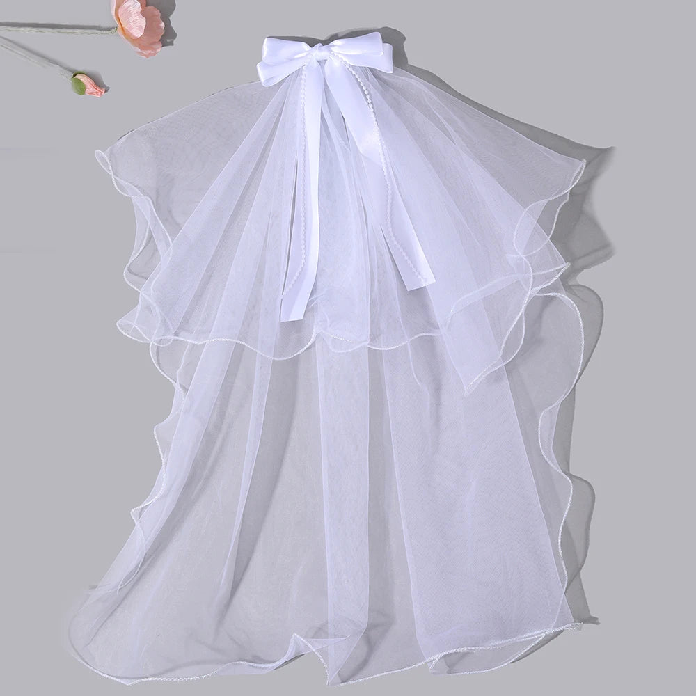 White Tulle Hair Clips For Girls Fairy Mesh Bow Large Hairpin Flower Barrette Summer Party Wedding Women Headdress Accessories