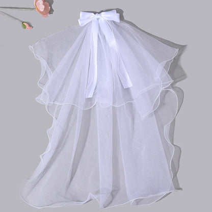 White Tulle Hair Clips For Girls Fairy Mesh Bow Large Hairpin Flower Barrette Summer Party Wedding Women Headdress Accessories