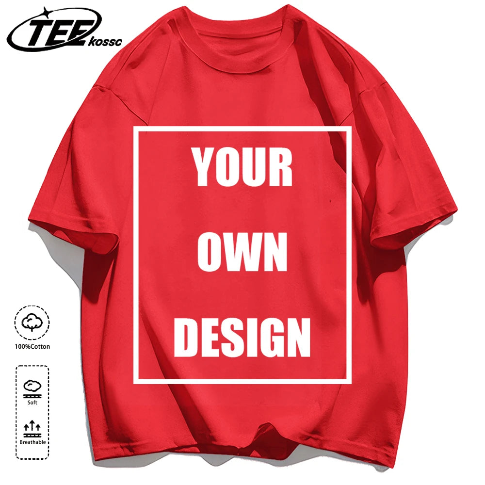 Men's Personalized T-shirt 100%Cotton Tee Custom Shirt Make Your Design Logo Text Men Women Design Your Gift Couple Tshirt