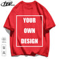 Men's Personalized T-shirt 100%Cotton Tee Custom Shirt Make Your Design Logo Text Men Women Design Your Gift Couple Tshirt