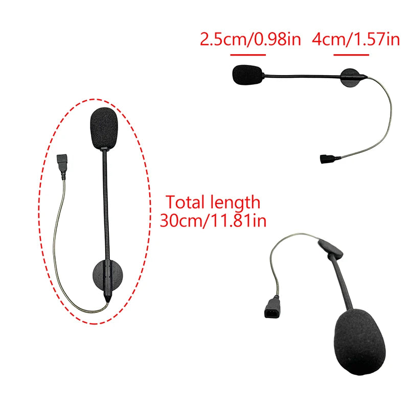 Motorcycle Helmet Bluetooth Intercom Microphone 3.5mm Speaker for Cardo Freecom Spirit Soft Wire Hard Wire Compatible
