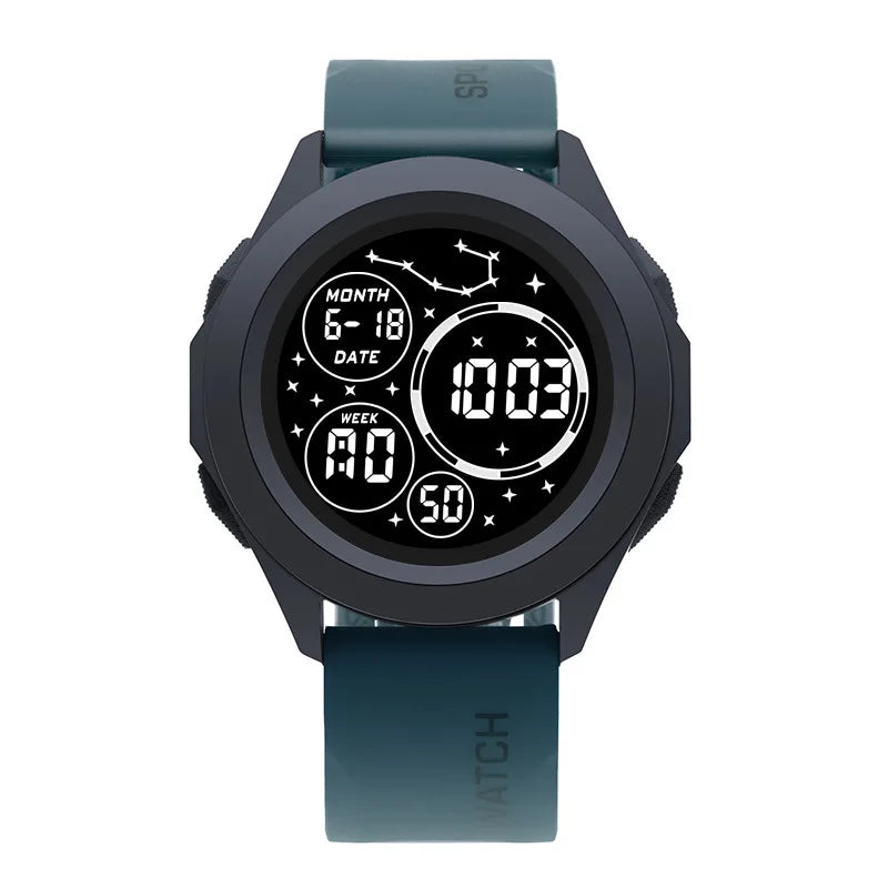 YIKAZE Men Sport LED Watches Top Brand Men Digital Clock Multi-Functional Rubber Man Fitnes Athlete Timekeeping Electronic Watch