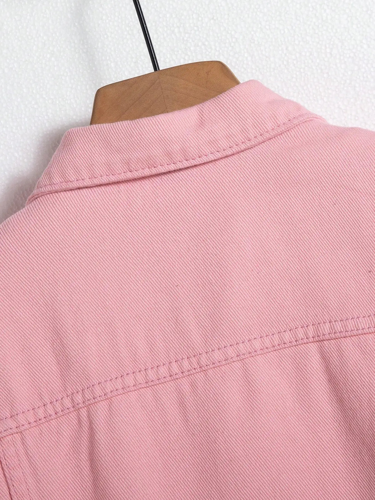 Men's Denim Jacket for Spring and Autumn. Pink Denim Coat. Simple and Versatile. For Daily Leisure.