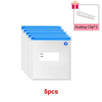 Reusable Vacuum Sealer Bags Food Storage Bag Household Vacuum Vegetable Food Sealer Bag With Hand Pump Sealing Clips