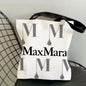M-Max MaraS Brand Storage Bags Canvas Tote Bag Double-Sided Print Lightweight Shoulder Shopping Handbag for Daily Use