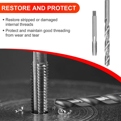 131 PCS Metric Thread Repair Tool Kit Helicoil Thread Repair Set for Engine M5 M6 M8 M10 M12 Internal Screw Holes