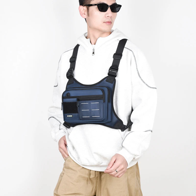 Tactical Chest Rig Bag Men Waterproof Crossbody Harness Vest Molle Pouch Outdoor Hiking Cycling Running EDC Gear Storage Pack