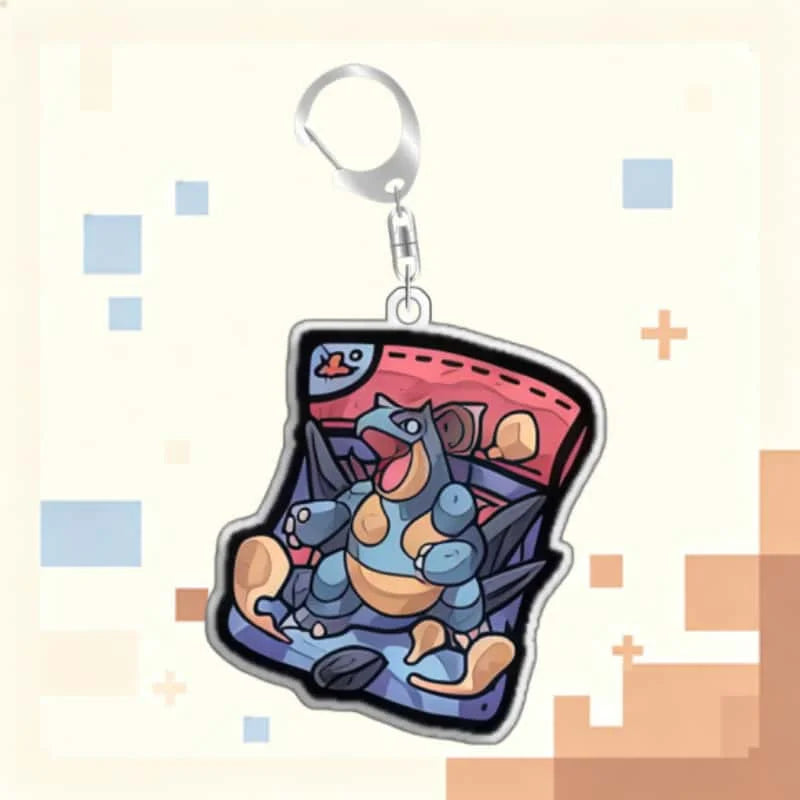 Keychain for Pokemon Kangaskhan Blastoise Acrylic Homemade Cartoon Anime Backpack Pendant Decoration Collection Fans Gift 5cm