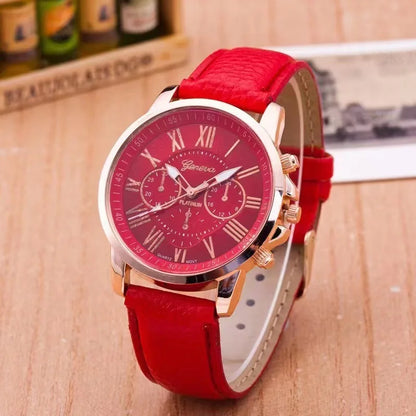 4-piece set of fashionable women's quartz watch - stylish circular dial, suitable for daily wear and special occasions
