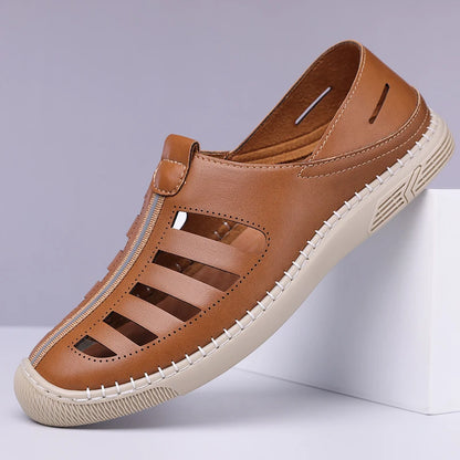 Men's Hollow Out Loafers, Summer Comfort Soft Sole Slip-On Casual Shoes, Anti-Slip Breathable Clog Sandals-HT619
