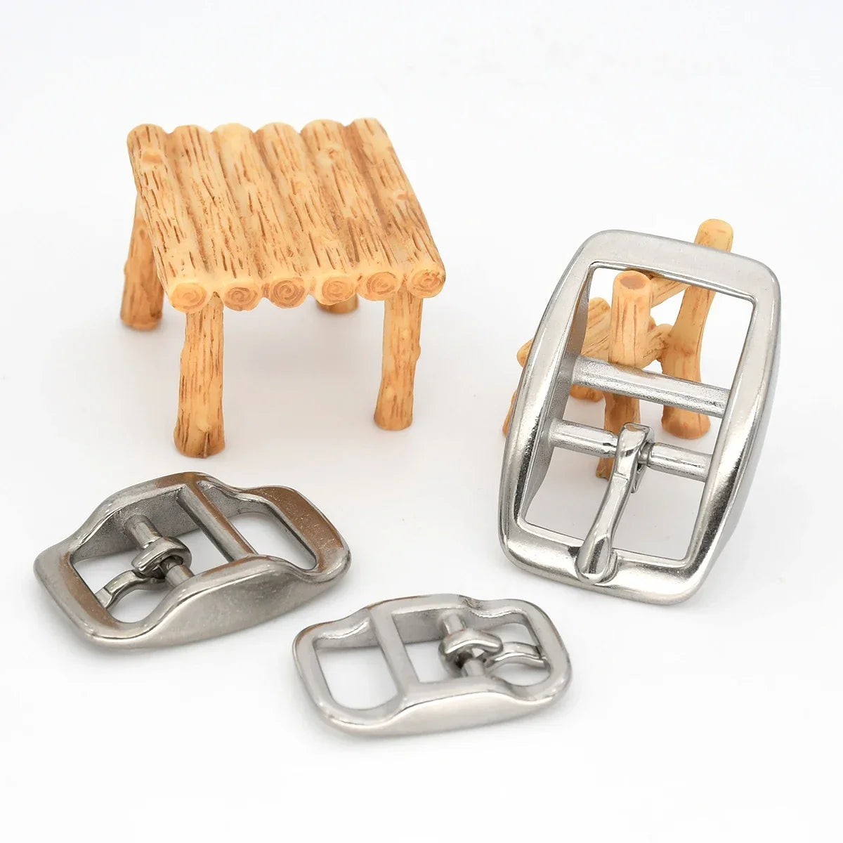 1pieceStainless Steel Adjustable Belt Buckle Double-bar Pin Buckle Tri-glide Slider Horse Halter Harness Accessories Parts