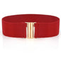 Fashion Women's Ladies Gold Buckle Wide Stretch Elastic Corset Waist Belt Waistband Dress Decoration Belt