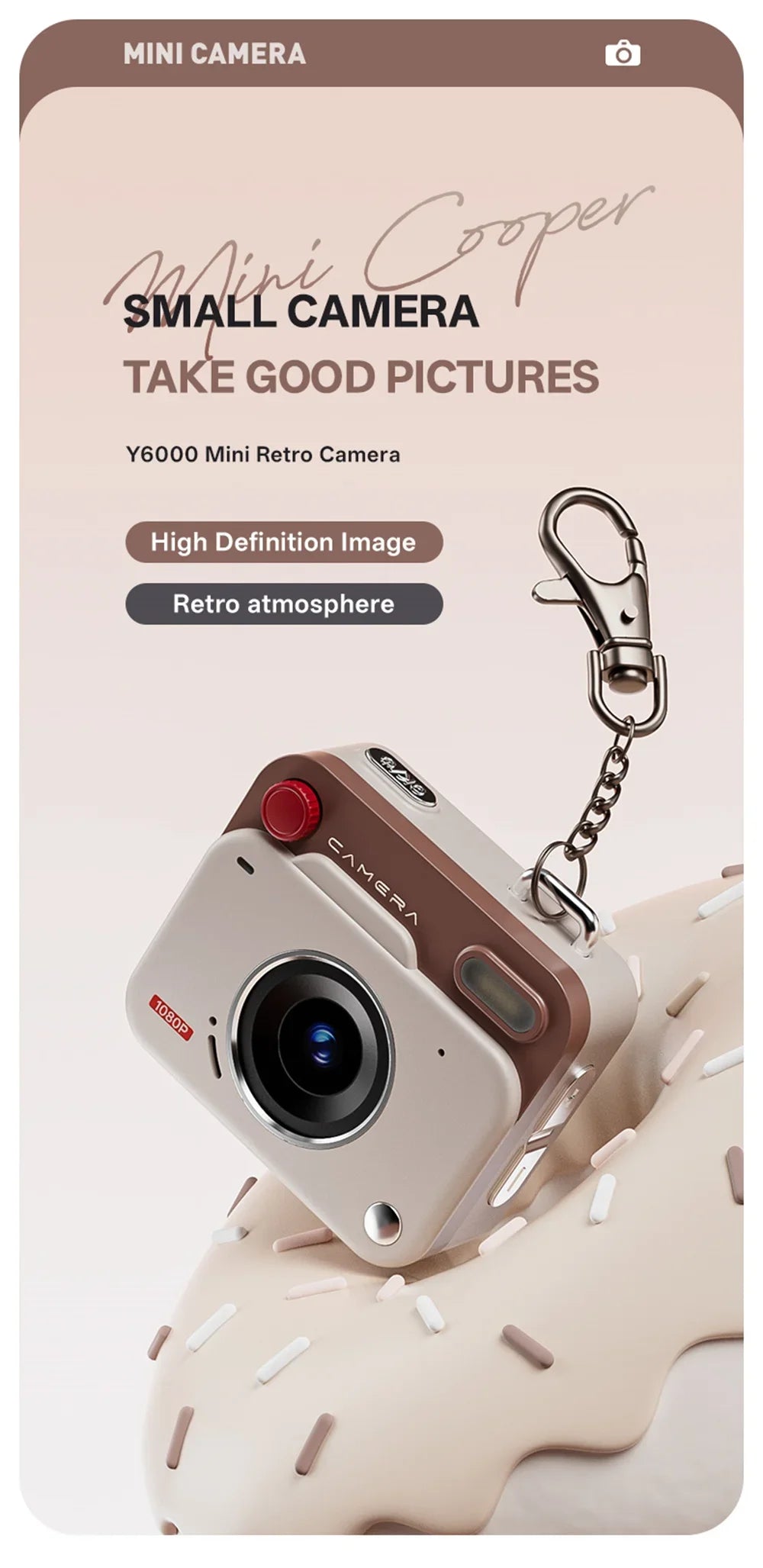 2025 New Thumb Pocket CCD Digital Camera HD Retro Mini Camera Portable Keychain Camera Outdoor Travel Photo Recorder Gift