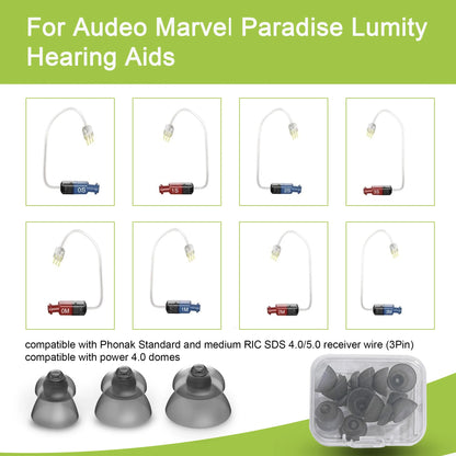 Hearing Aid Domes for Phonak Replacements,Phonak hearing aid 4.0 Domes 10pcs, Universal Domes for Phonak-Unitron RIC Hearing aid