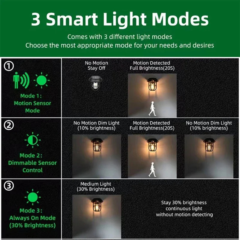 3IN1 Outdoor Solar Camping Wall Lamps Lawn Lamps Floor Lamp LED Induction Lamps Garden Landscape Lamps Decorative Tungsten Lamp