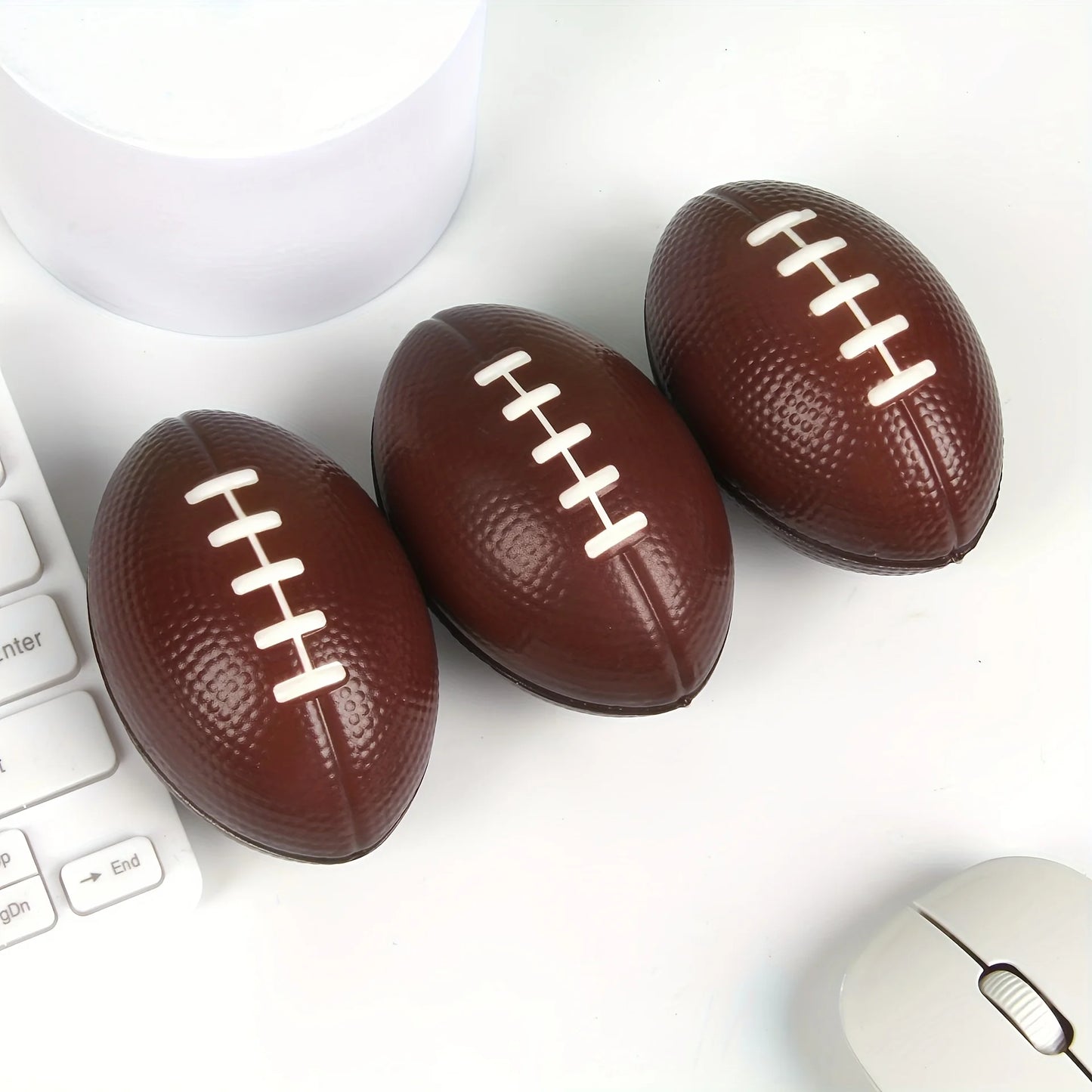 Elastic Decompression Grip Ball Vent Squeeze Ball American Football Supplies Coffee Rugby Ball Toy for Stress Relief