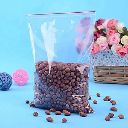 100/200/300pcs Small Zip Lock Plastic Bag Reclosable Transparent Bag Shoe Bag Vacuum Bag Poly Clear Bags Thickness 0.05mm