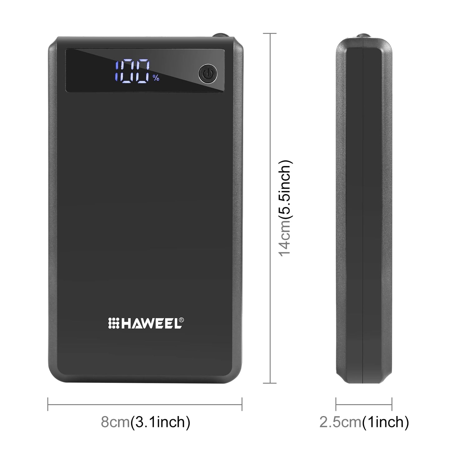 HAWEEL DIY 6 x 18650 Battery 24W Fast Charge Power Bank Box Case with Display Not Include Battery
