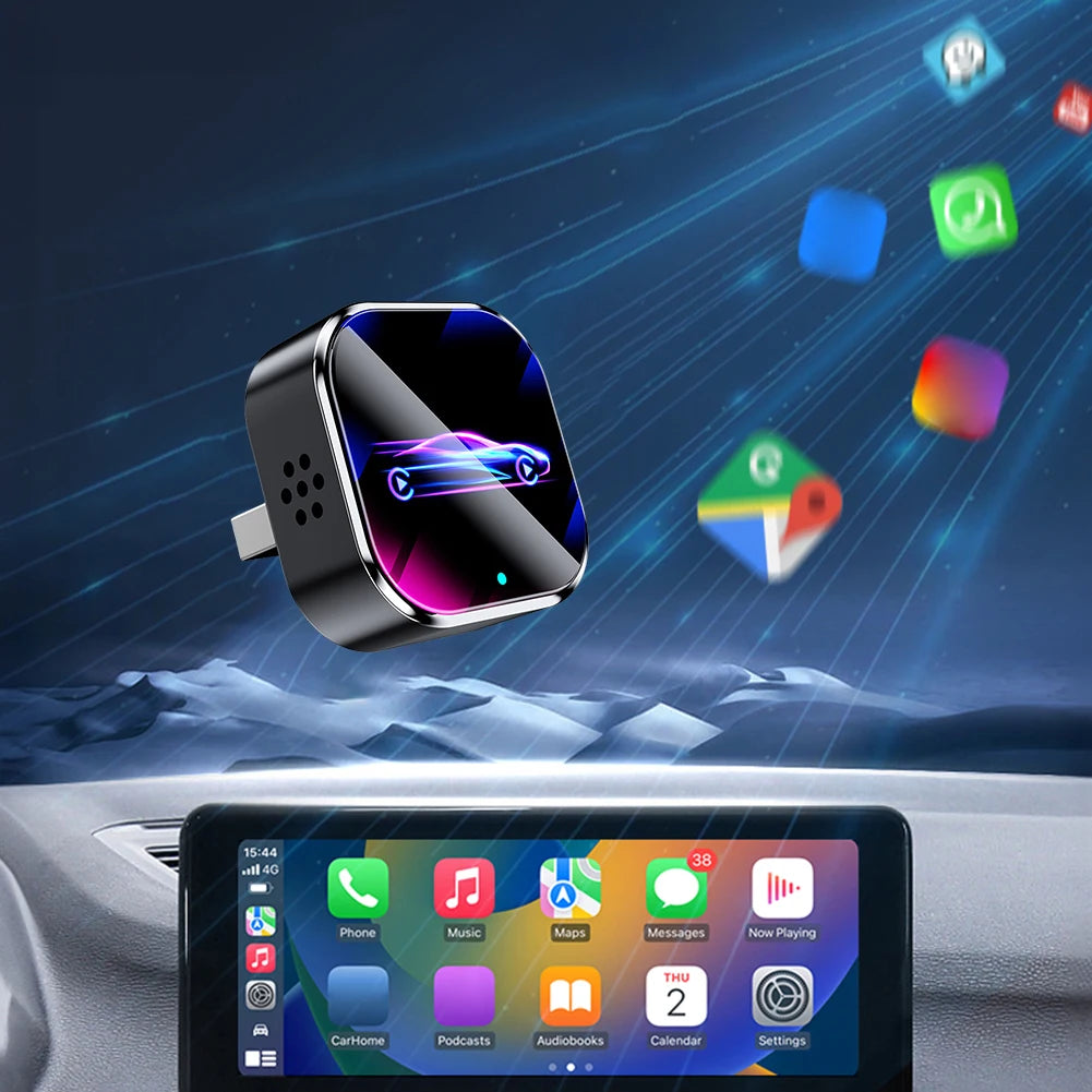 Wireless Android Auto Carplay Box/Adapter Carplay AI Box Auto Connect Smart USB Dongle for iPhone and Android Factory Wired Cars