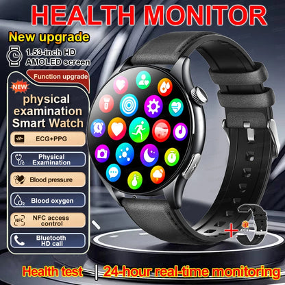 2026New Smart Watch For Men Micro-examination Health Blood pressure Uric Acid ECG+PPG Fitness Tracker Clock Smartwatch Women Men