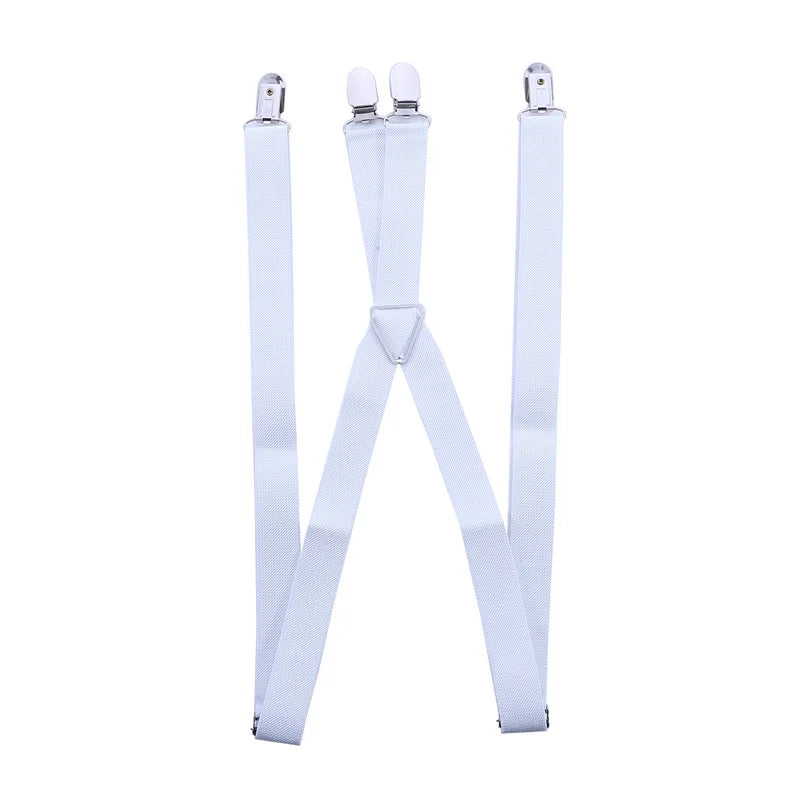 Solid Color Elastic Polyester Suspenders Braces Men Women Black Red Adjustable Straps For Wedding Suit Skirt Accessories Gifts