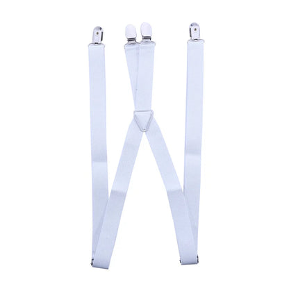 Solid Color Elastic Polyester Suspenders Braces Men Women Black Red Adjustable Straps For Wedding Suit Skirt Accessories Gifts