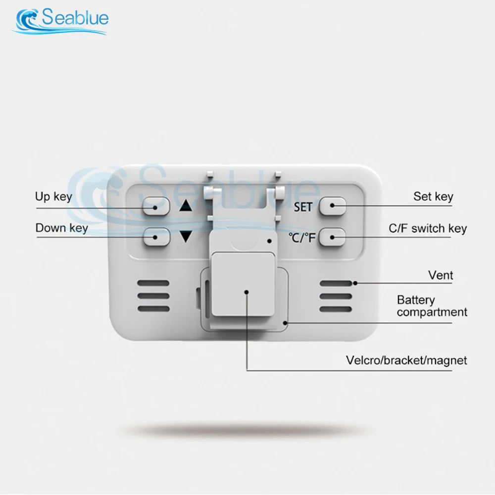 0909B Display Digital LCD Kitchen Refrigerator Freezer Kitchen Thermometer with Magnet Min Max Display Imported Movement Home