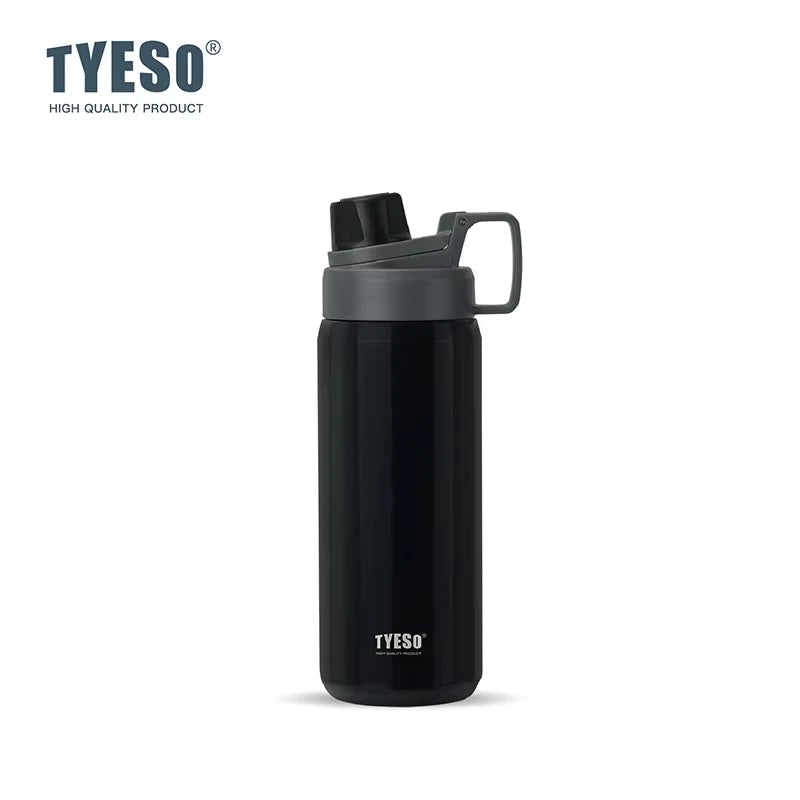 Tyeso 600ML Leakproof Insulated Water Bottle Portable Vacuum Thermal Flask Drink Cup for Outdoor Sports Travel Daily Fitness