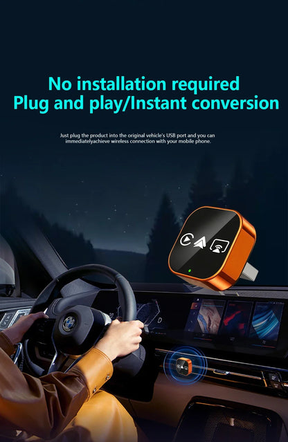 CarRocket 4in1   Carplay Adapter Wired To Wireless Android Auto Mirror Link Smart MiNi Ai Box USB Plug and Play Bluetooth WiFi