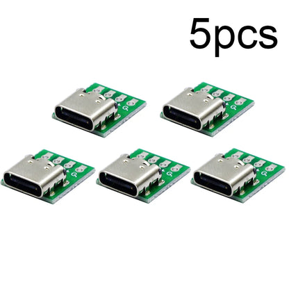 USB 3.1 Type-C 16 Pin Test Breakout Board Full Pinout Socket for Diagnosis Data Cable Repair Prototyping Electronics Arduino NFC