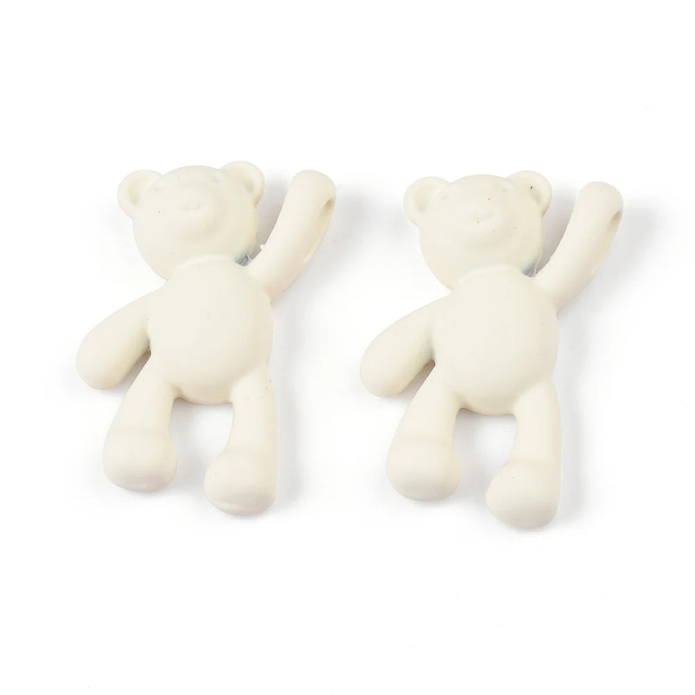 10PCS/lot DIY Cute Cartoon Teddy Bear Pendant Jewelry Accessories Wholesale Alloy Spray Paint Simple Multicolor Jewelry Material
