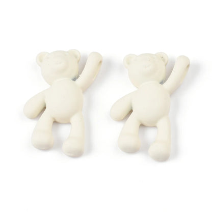 10PCS/lot DIY Cute Cartoon Teddy Bear Pendant Jewelry Accessories Wholesale Alloy Spray Paint Simple Multicolor Jewelry Material
