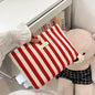 Women's Striped Beach Clutch Bag Versatile Small Woven Crochet Handbags Purses Knitting Dumpling Clutch Casual Bag