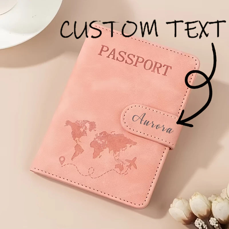 Custom Name Passport Holder for Essentials Passport Wallet Cover Case for Travel Accessories Passport Book Holders for Women/Men