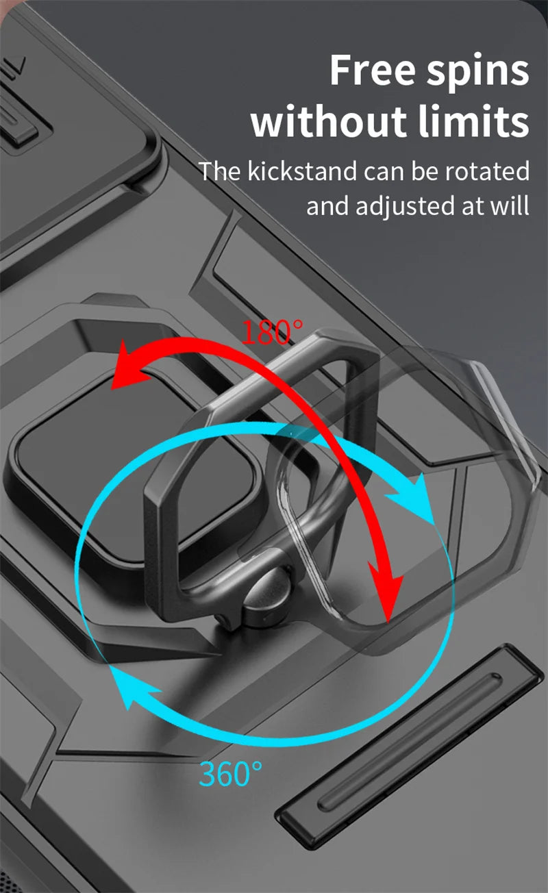 Armor Shockproof Case For Xiaomi Redmi 13 4G Redmi 13C 5G Protective Cover Ring Magnetic Holder Coque Fundas Capa