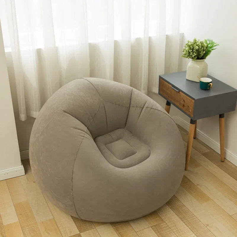 Large Lazy Inflatable PVC Sofa Chair Lounger Seat Bean Bag Tatami Style Living Room Couch 2026 Latest Models Puff Pouf