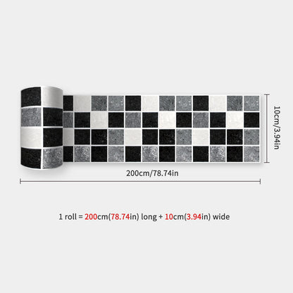 10x200cm Baseboard Sticker Moroccan Mosaic Tile Style Wall Border Sticker DIY Kitchen Bathroom Decoration Waistline Wall Sticker