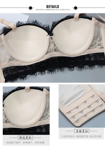 DaiNaFang New Sexy Women Bras Set Push Up Underwear 34/75 36/80 38/85 40/90 42/95 ABCDE Cup Plus Size Lace Lady Lingerie