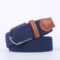 Unisex Elastic Fabric Woven Casual Women Belt Pin Buckle Expandable Braided Stretch Canvas Stylish Leisure Belts for Men