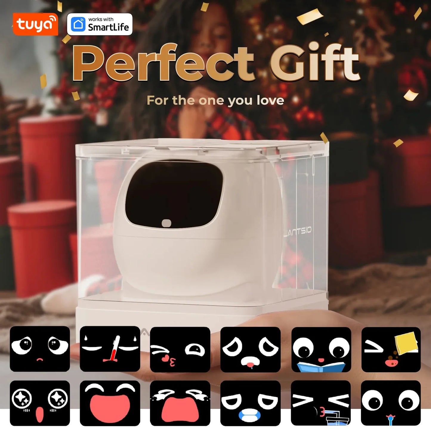 Gen1 Tuya Ivy Smart Planter,Endless Fun Over 49 Rich Expressions,7 smart sensors,AI Chips Make Raising Plants Easy and Fun