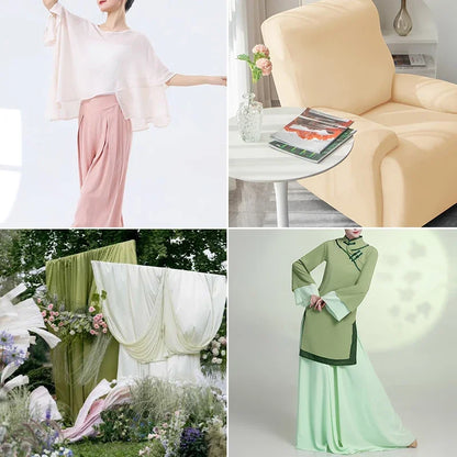 0.5m/1m/2m Four Sided Stretch Milk Silk Knitted Fabric for Sewing Dance Dress Sofa Cover Decorative Cloth DIY Clothing Fabrics