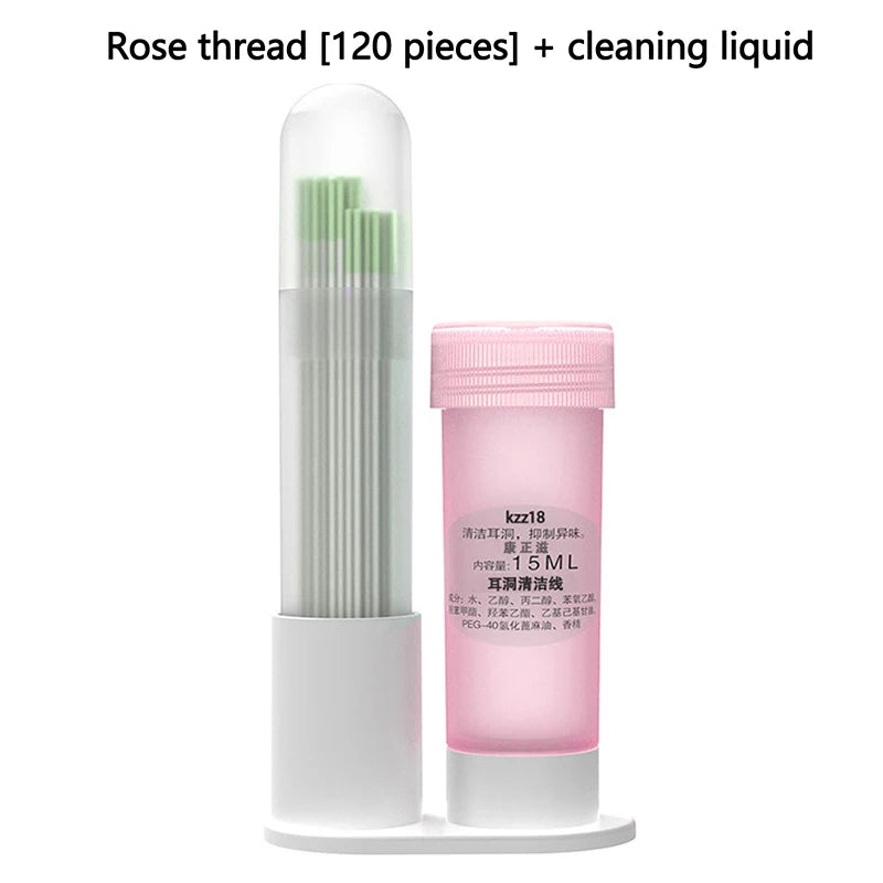 Cotton Thread Ear Hole Aftercare Tool Kit Disposable Earrings Hole Cleaner Pierced Ear Cleaning Set Solution Floss