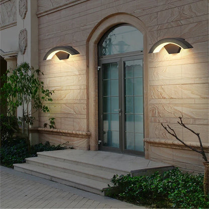 Semicircular Outdoor Wall Lamp IP65 Waterproof LED Lighting With Motion Sensor Entrance Porch Garden Courtyard Aisle Wall Lamp