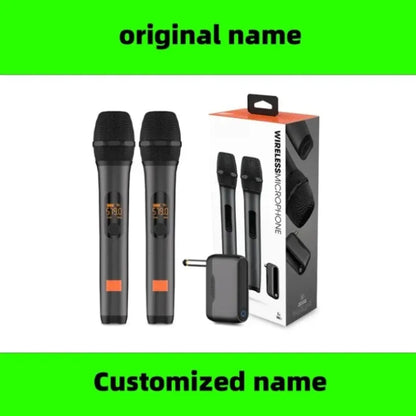 Professional 2 Channel For JBL PartyBox DJ UHF digital Wireless Handheld Microphone System with rechargeable TWO microphone